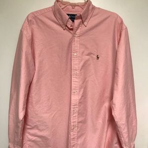 Long sleeve Pink Oxford Polo
